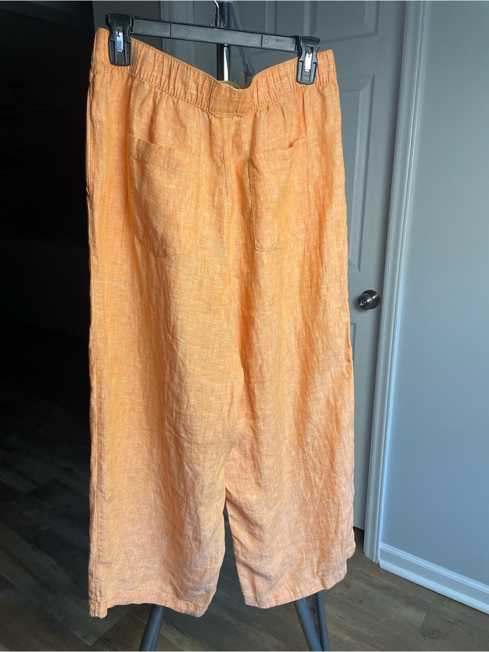 Cynthia Rowley Orange Linen Wide-Leg Pants - Picture 2 of 5